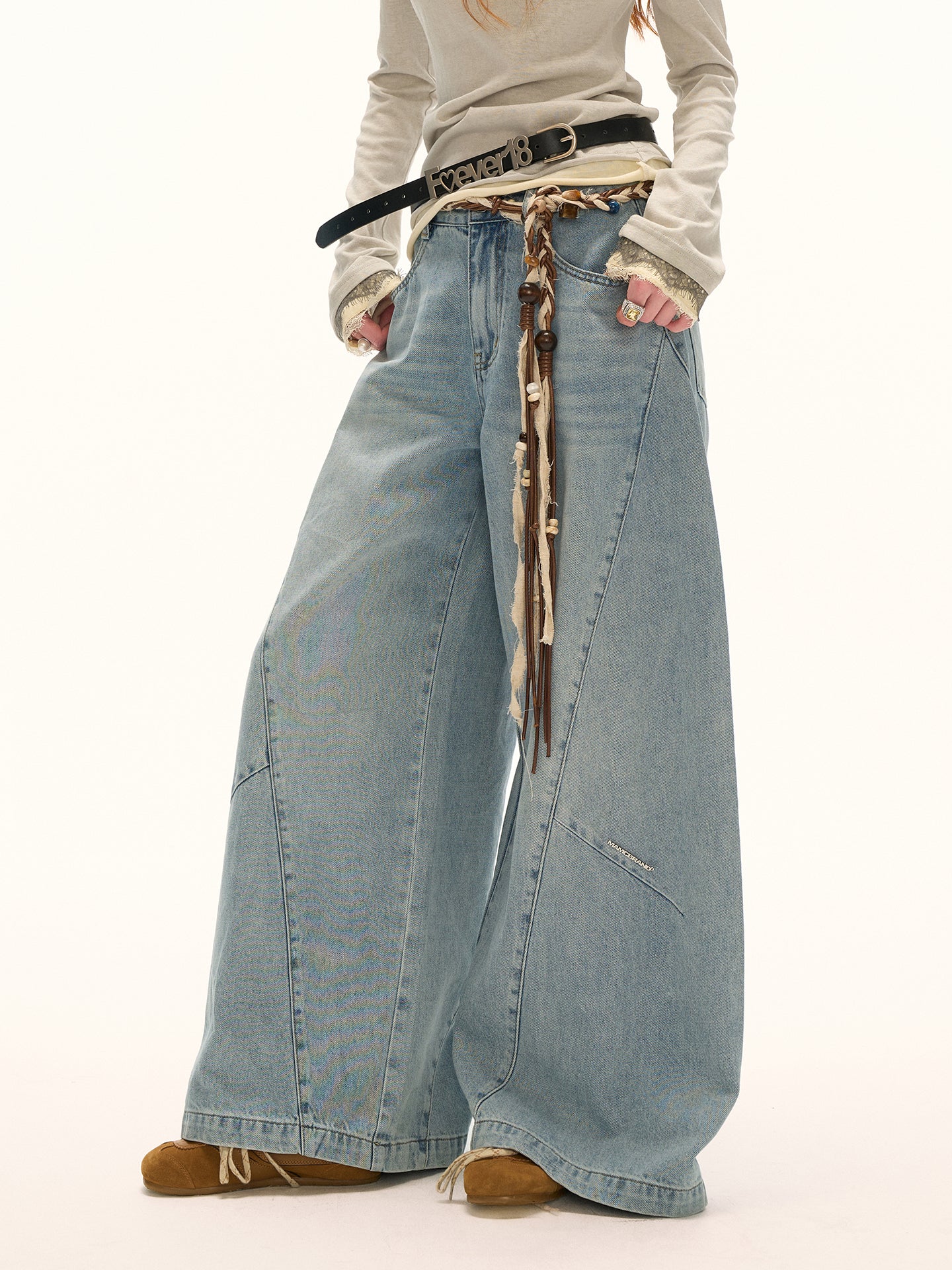 MAMC Washed Wide-Leg Jeans