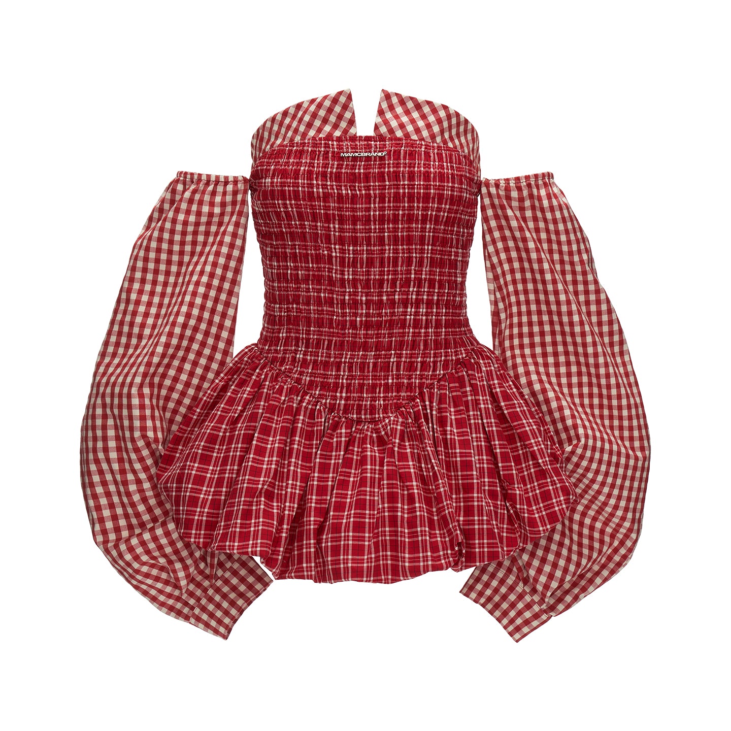 MAMC Striped Smocked Bustier Bubble Dress