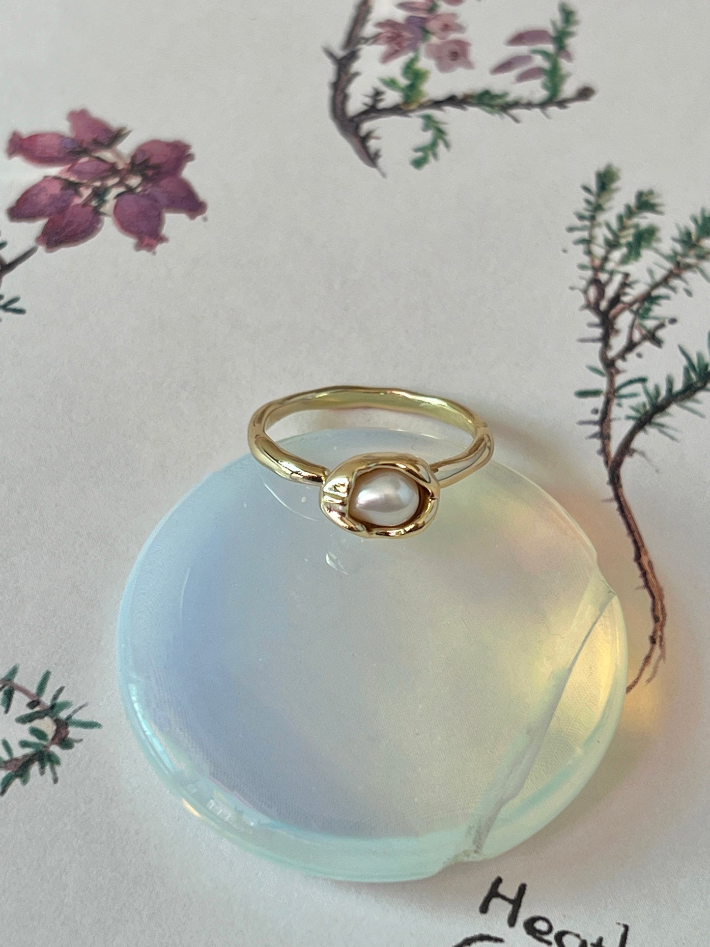 VIGVOG Tourmaline & Pearl Statement Ring