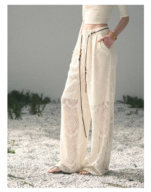 ShaoYeYan Aomalm Strolling Here Korean Casual Wide-Leg Pants