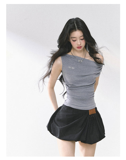 SHAOYEYAN American Style Off-Shoulder Crop Top