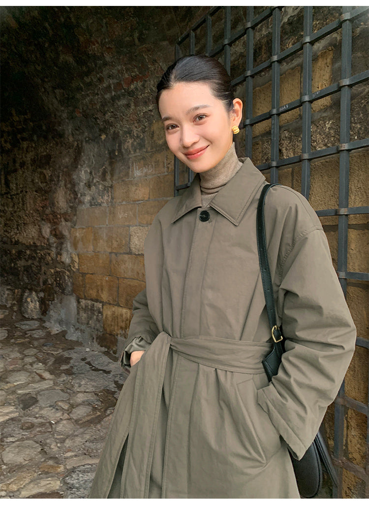 Pusumede Belted Cotton Trench Coat