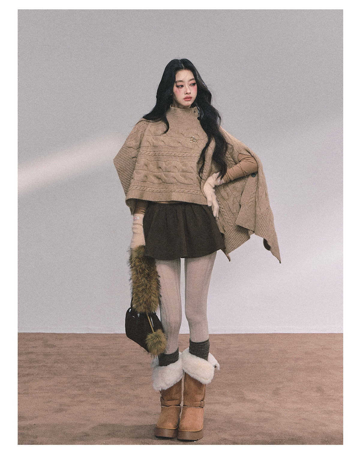 ShaoYeYan British Muse Loose Fit Knit Cape Sweater
