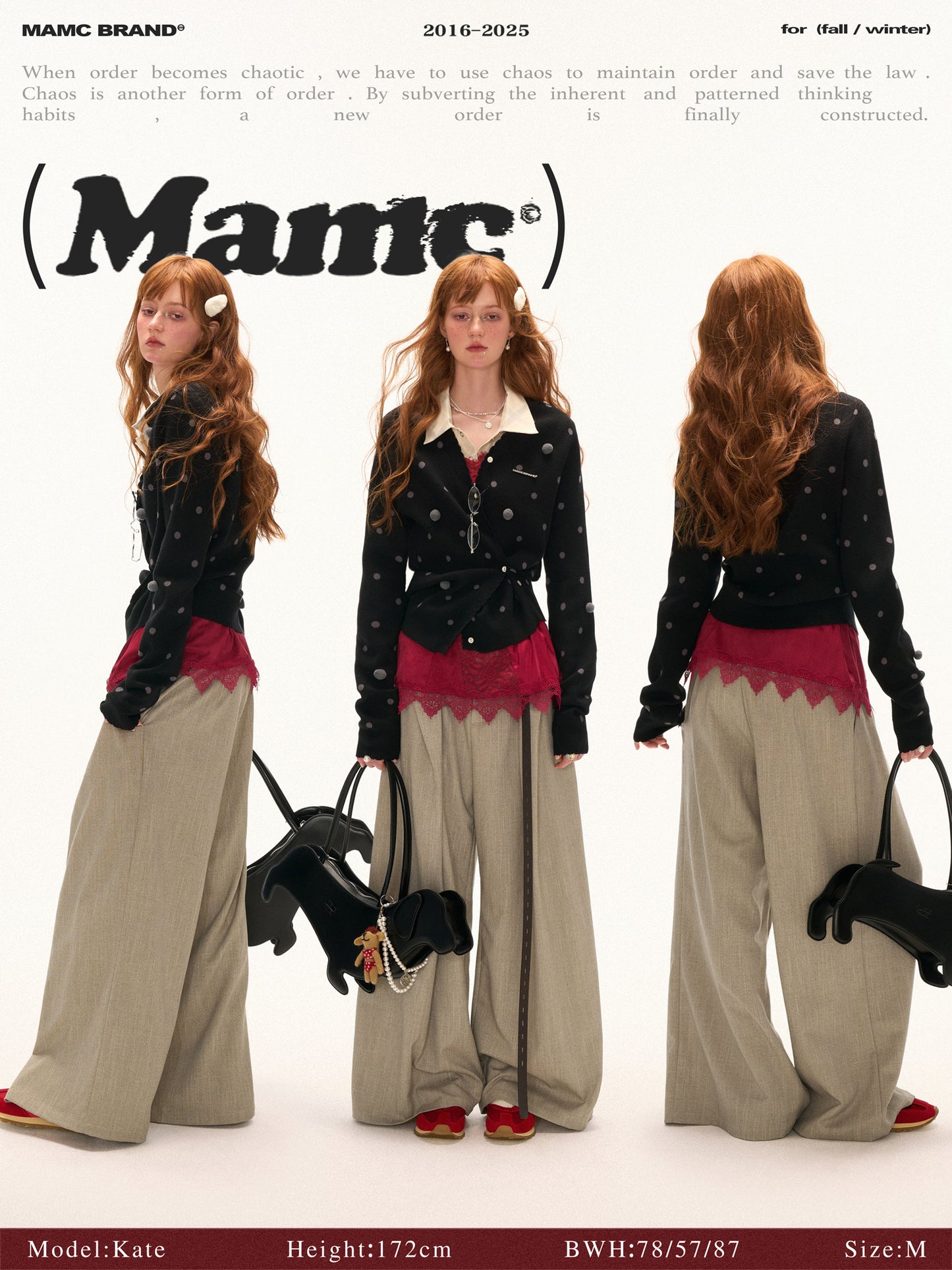 MAMC Polka Dot Asymmetric Cardigan