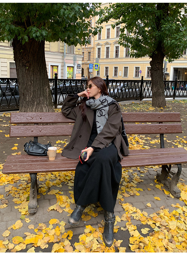Pusumede Suede-Look Trench Coat