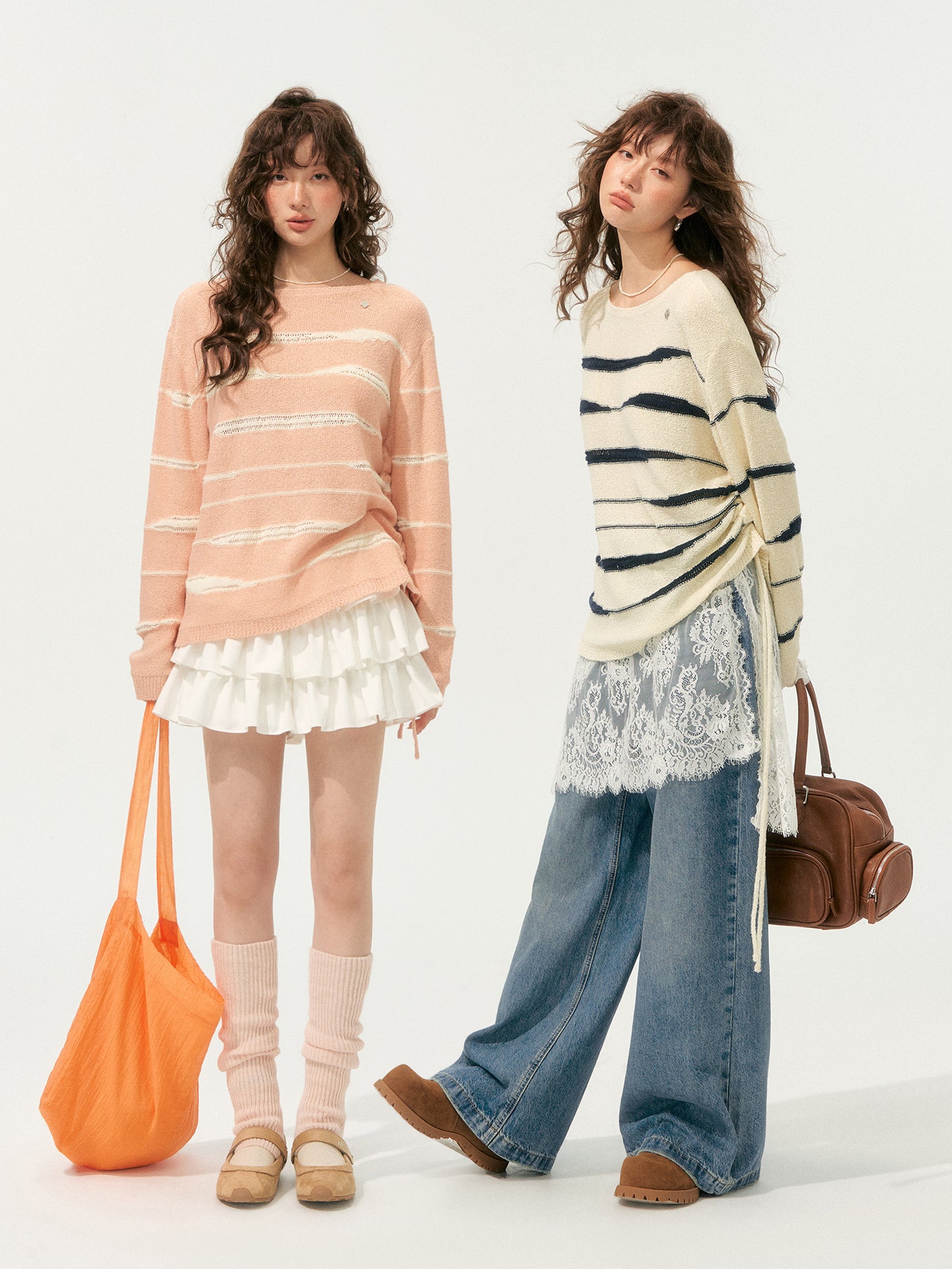 SOMESOWE Colorblock Striped Knit Sweater