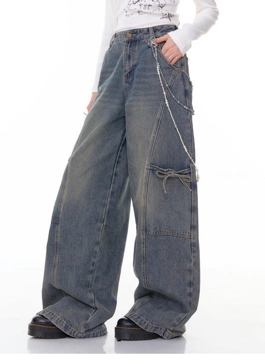 ZiziFei Bow-Detail Denim Pants