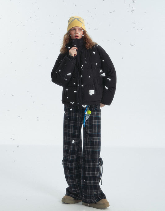 SOMESOWE Plaid Drawstring Trousers