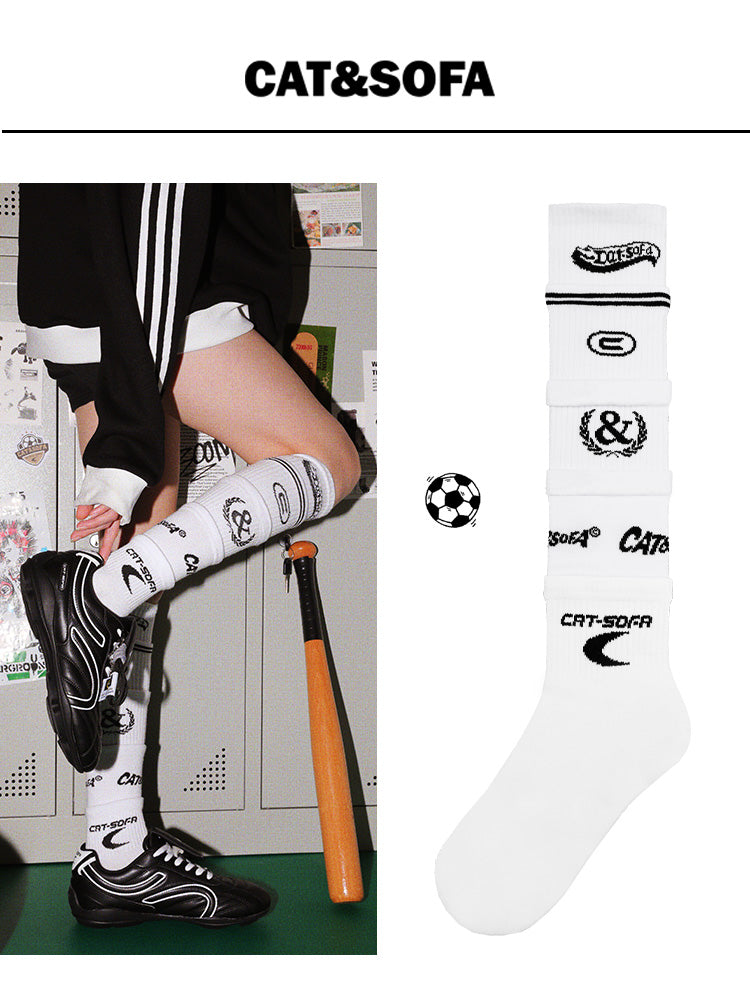 CAT&SOFA Lettering Football Socks