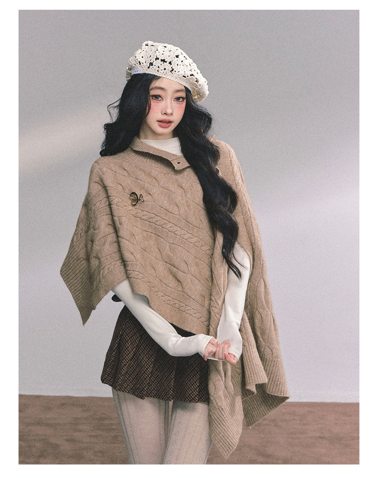 ShaoYeYan British Muse Loose Fit Knit Cape Sweater