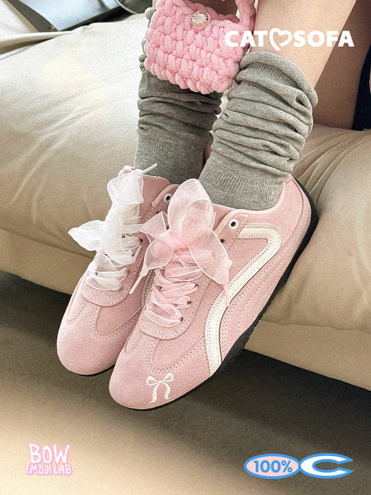 Cat&Sofa Spring Pink Bow Casual Sneakers