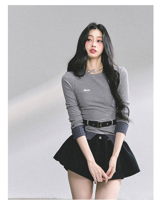 SHAOYEYAN Korean Style Short Sleeve Plaid Tee