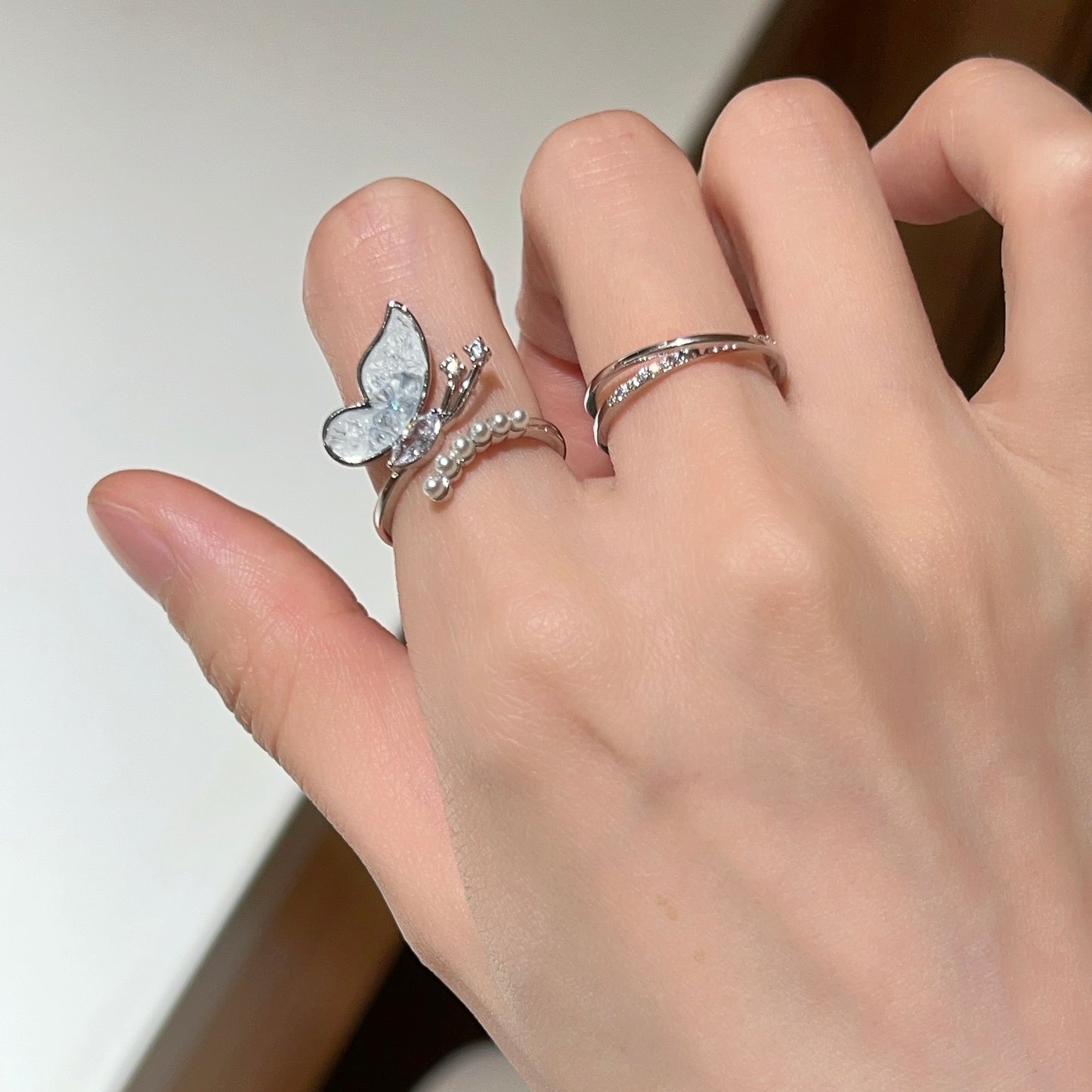 VIGVOG 2024 Frosted Butterfly Ring Collection