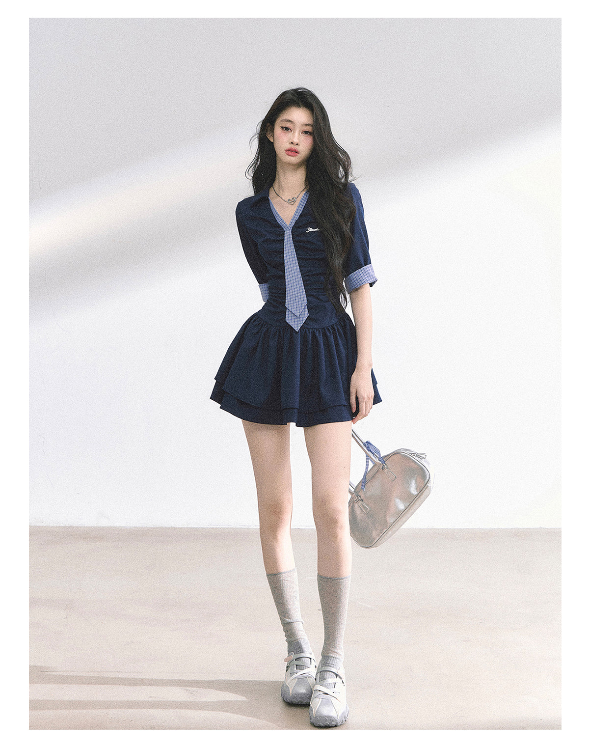 SHAOYEYAN London-inspired Plaid Puff Dress