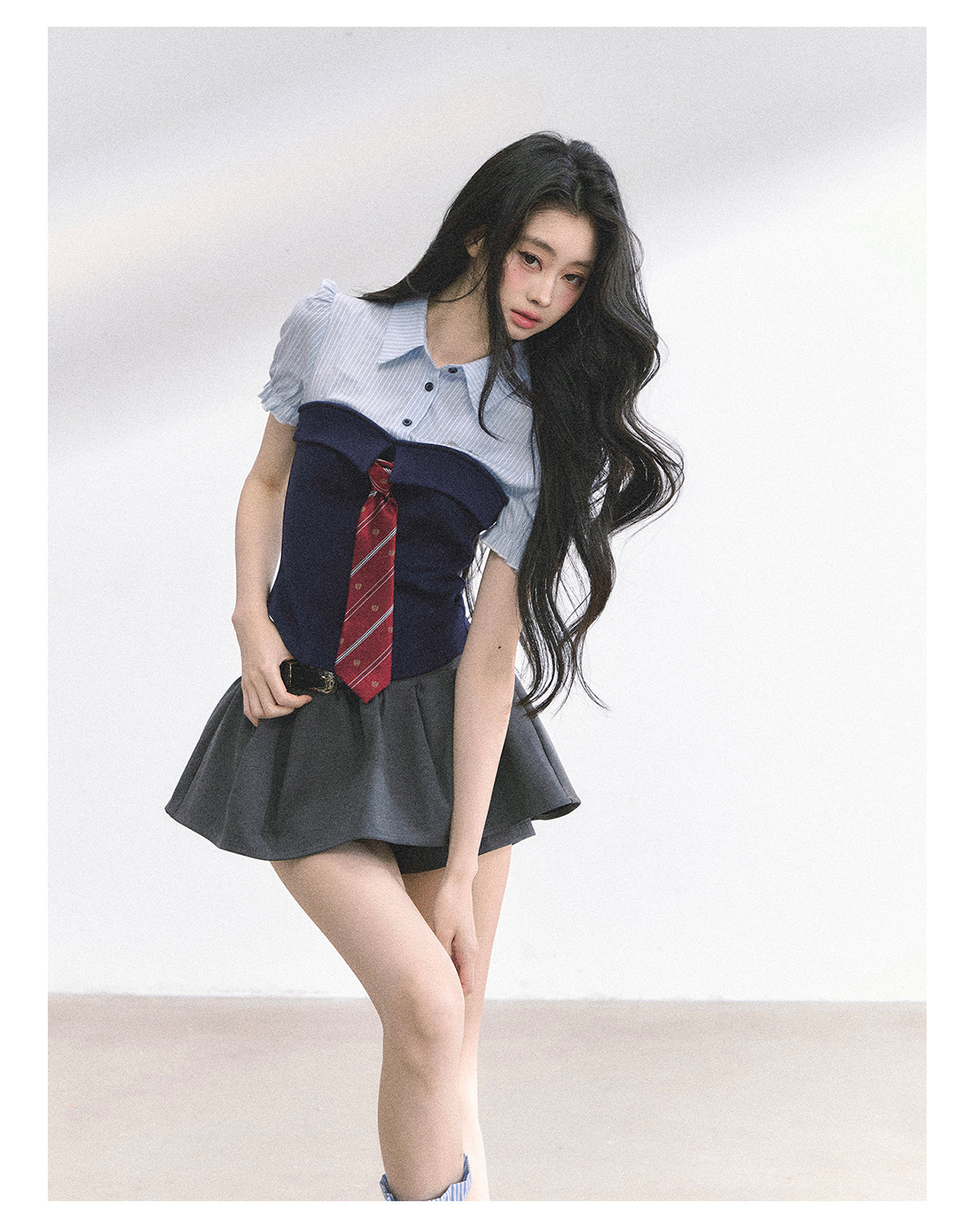 SHAOYEYAN American Style Striped Crop Tee