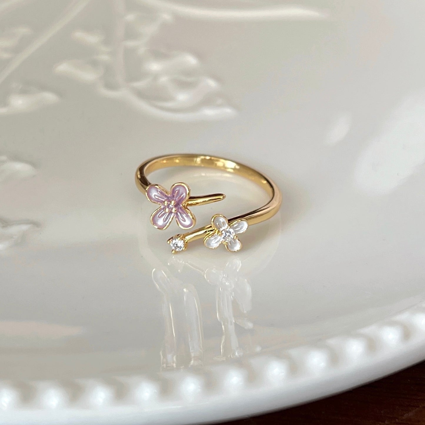 VIGVOG Geometric Purple Gemstone Ring