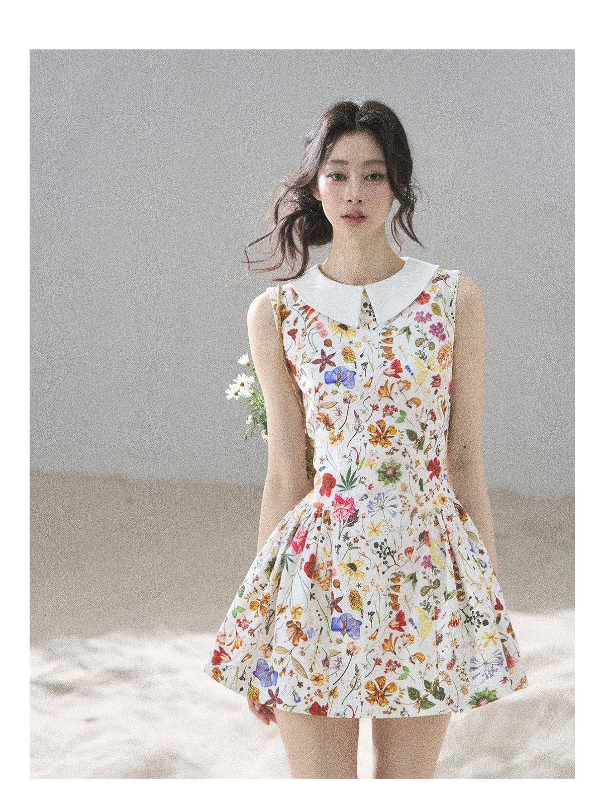 ShaoYeYan Aomalm Petals Blown by the Wind French Floral Dress
