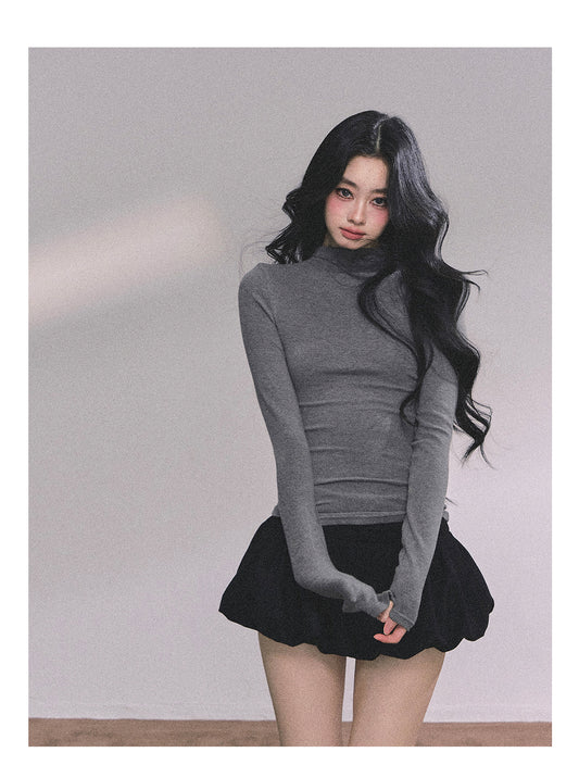 ShaoYeYan Minimalist Versatile Semi-Turtleneck Base Layer