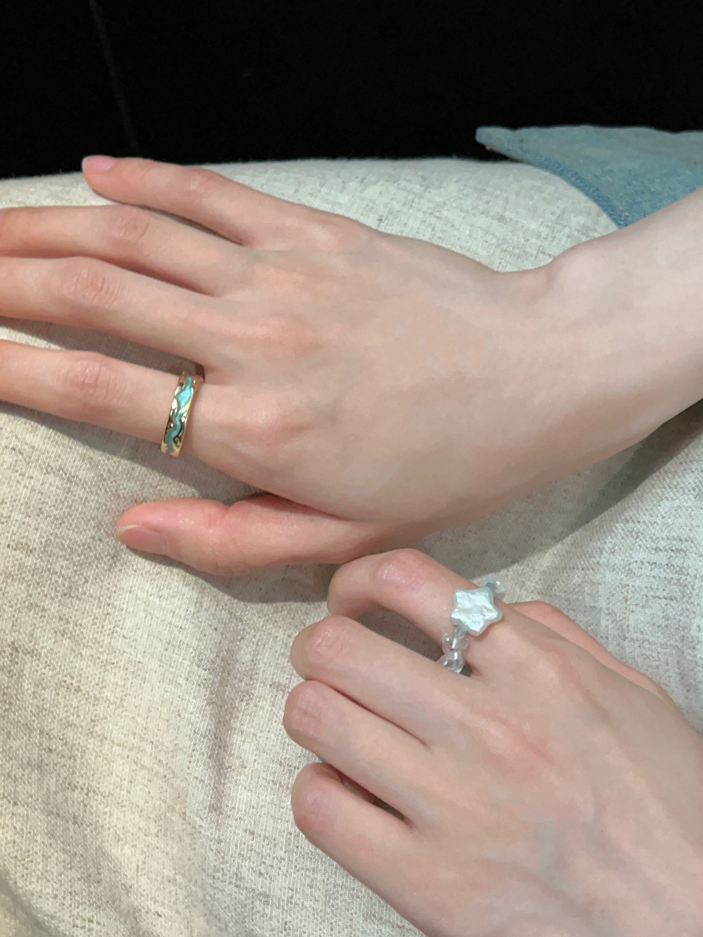 VIGVOG Pearl & Enamel Art Ring Collection