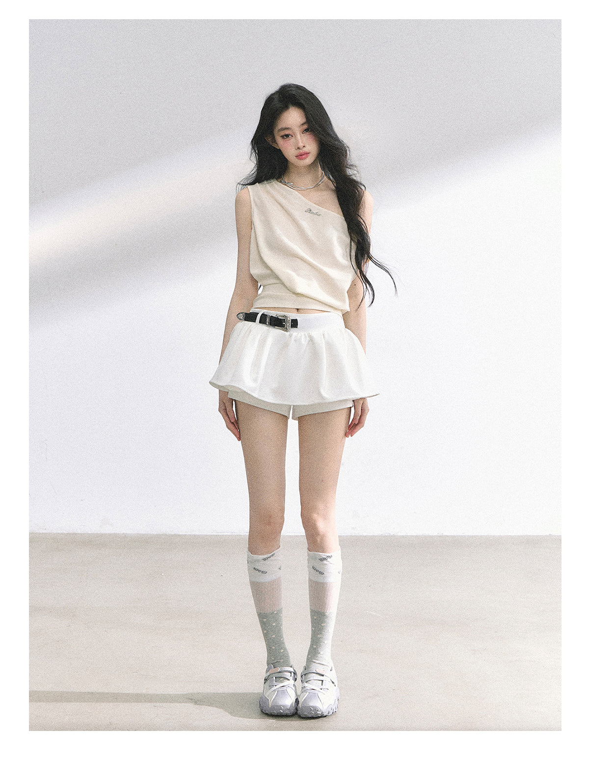 SHAOYEYAN Korean Off-Shoulder Crop Top
