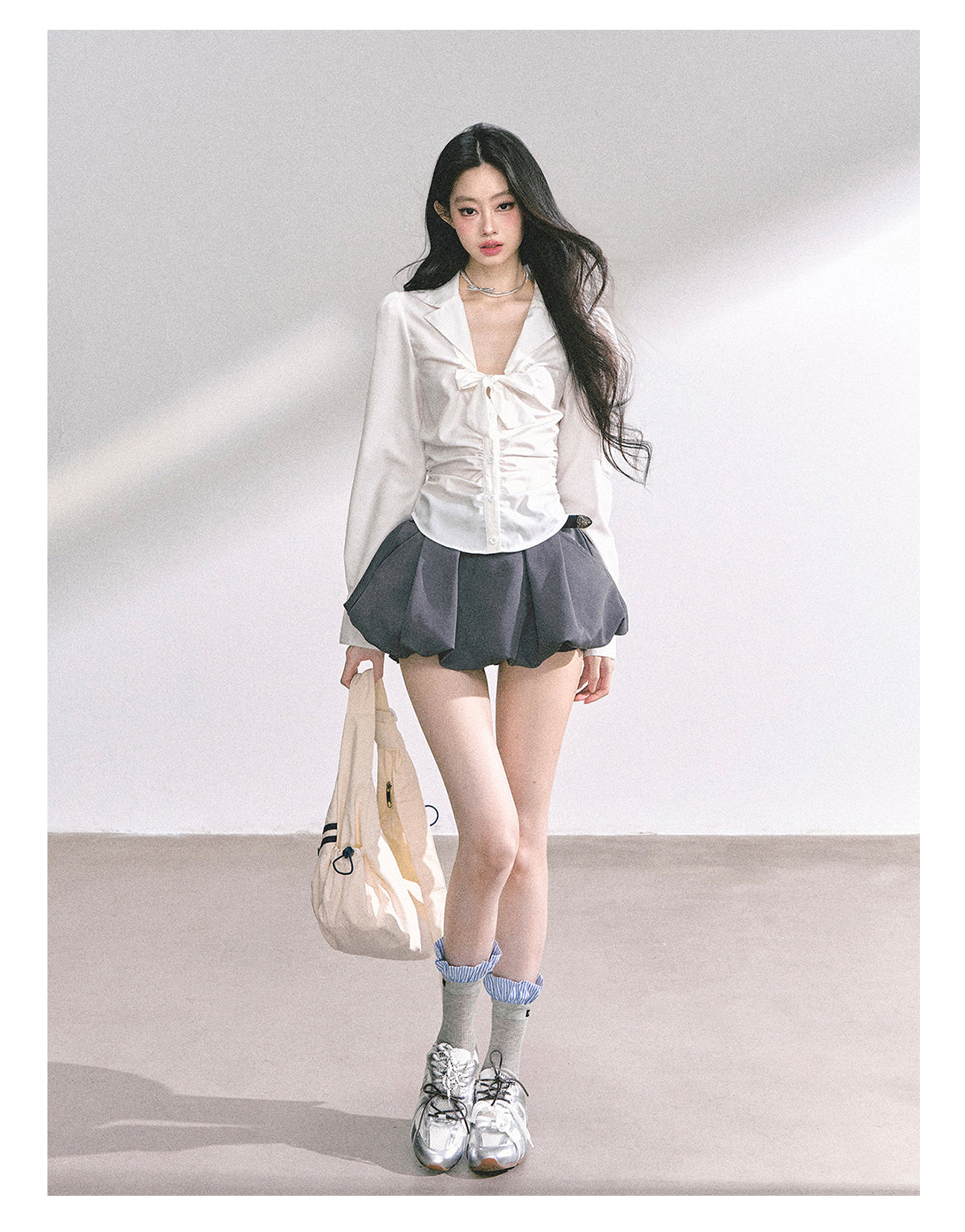 SHAOYEYAN French Bow V-Neck Blouse