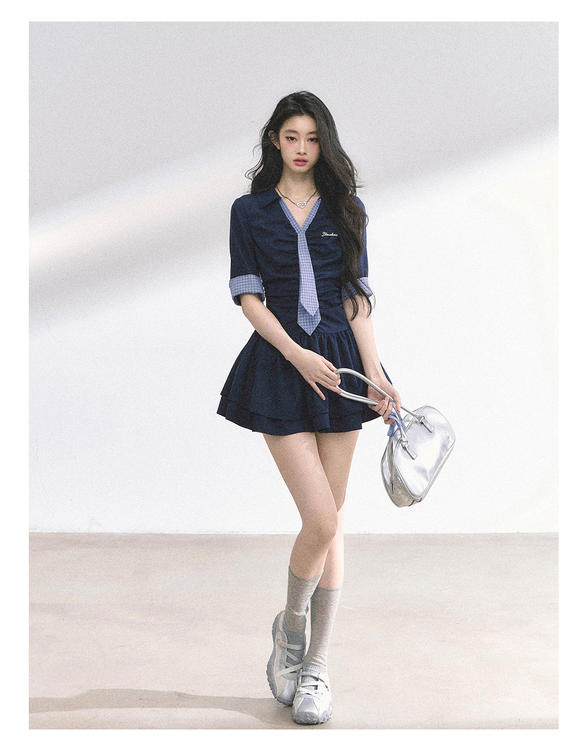 SHAOYEYAN London-inspired Plaid Puff Dress