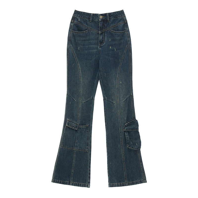 MAMC Vintage Washed Flared Jeans