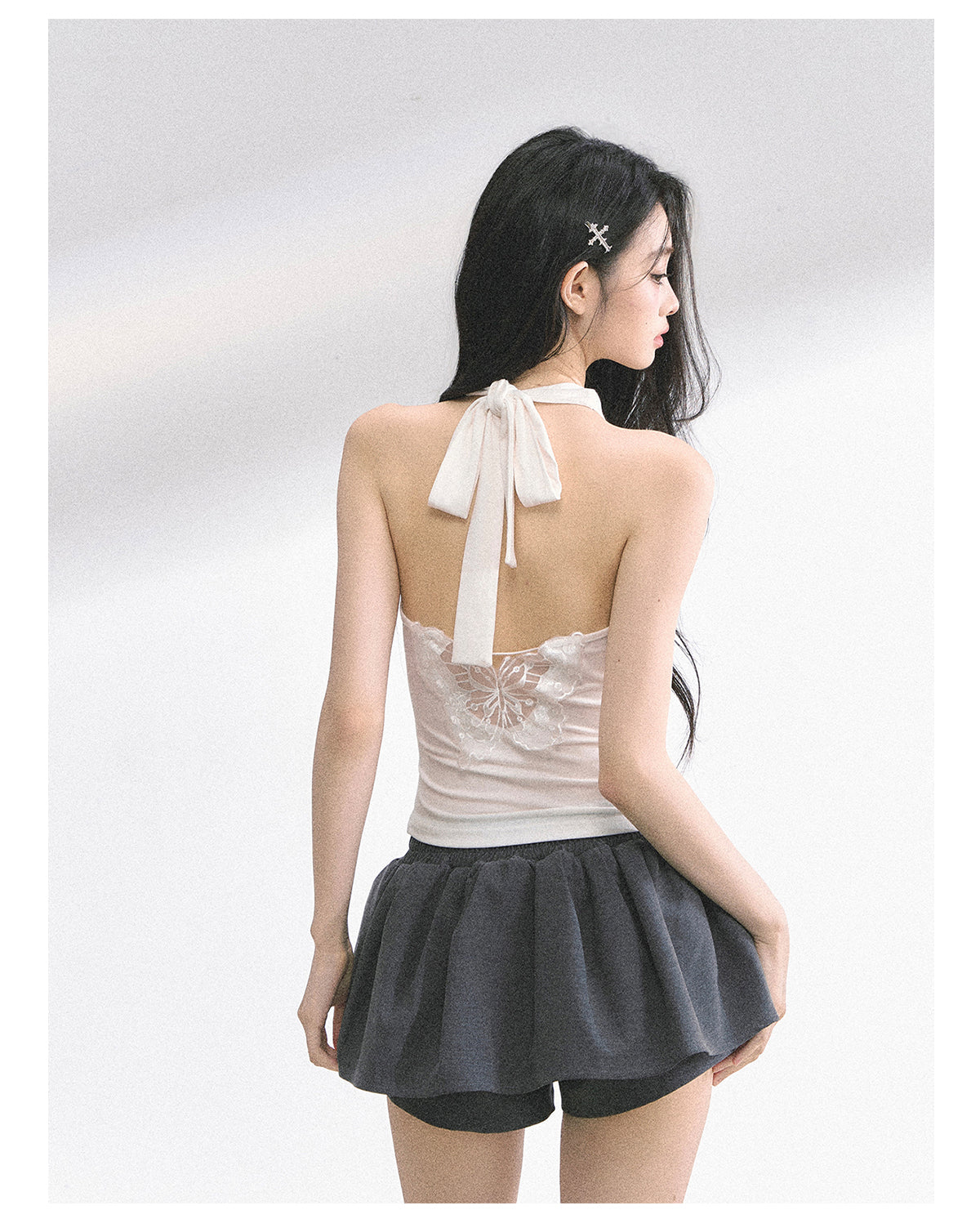 SHAOYEYAN French Lace Backless Top
