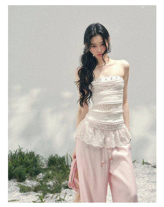 ShaoYeYan Aomalm Misty Muse Sheer Lace Bustier Top