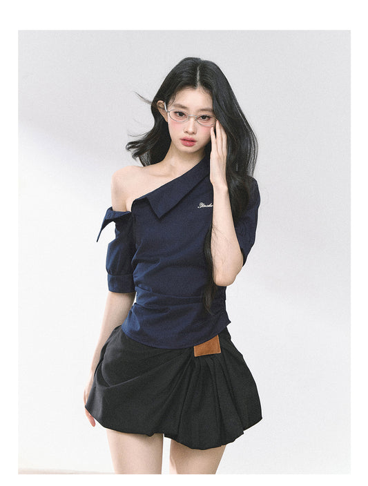 SHAOYEYAN French Off-Shoulder Blouse