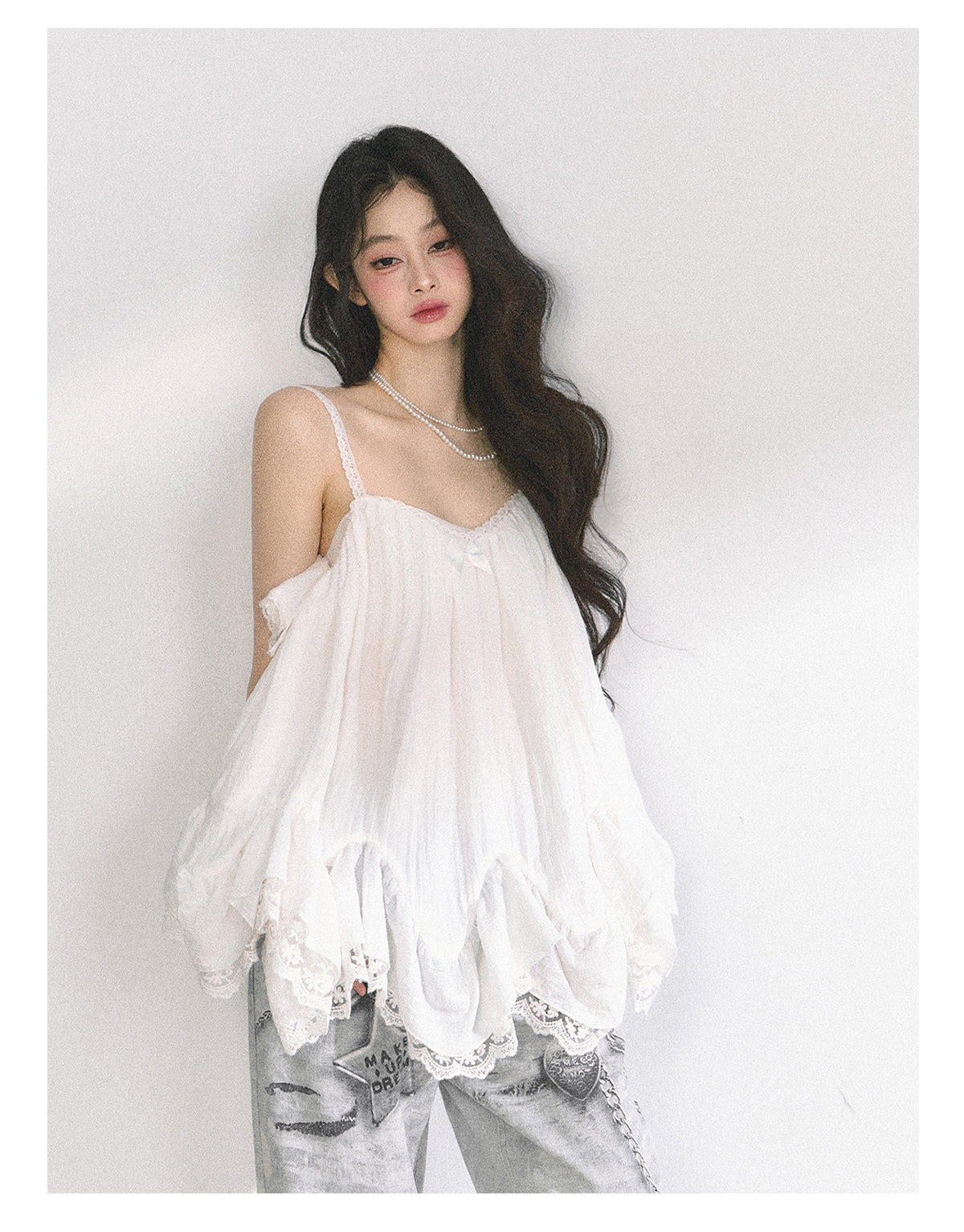 SHAOYEYAN French Lace Chiffon Blouse