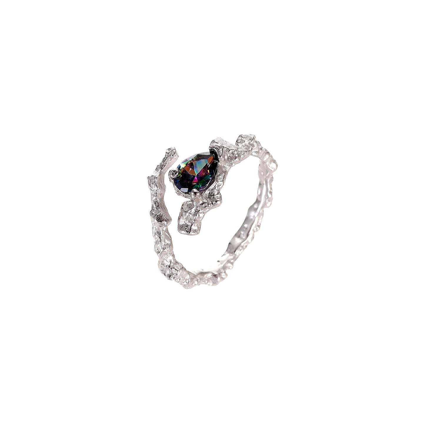 FAITMAIN Lunar Eclipse Adjustable Silver Ring