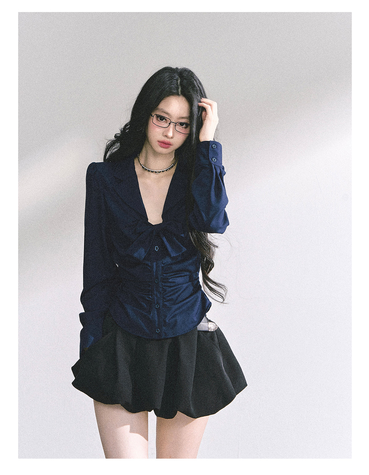 SHAOYEYAN French Bow V-Neck Blouse