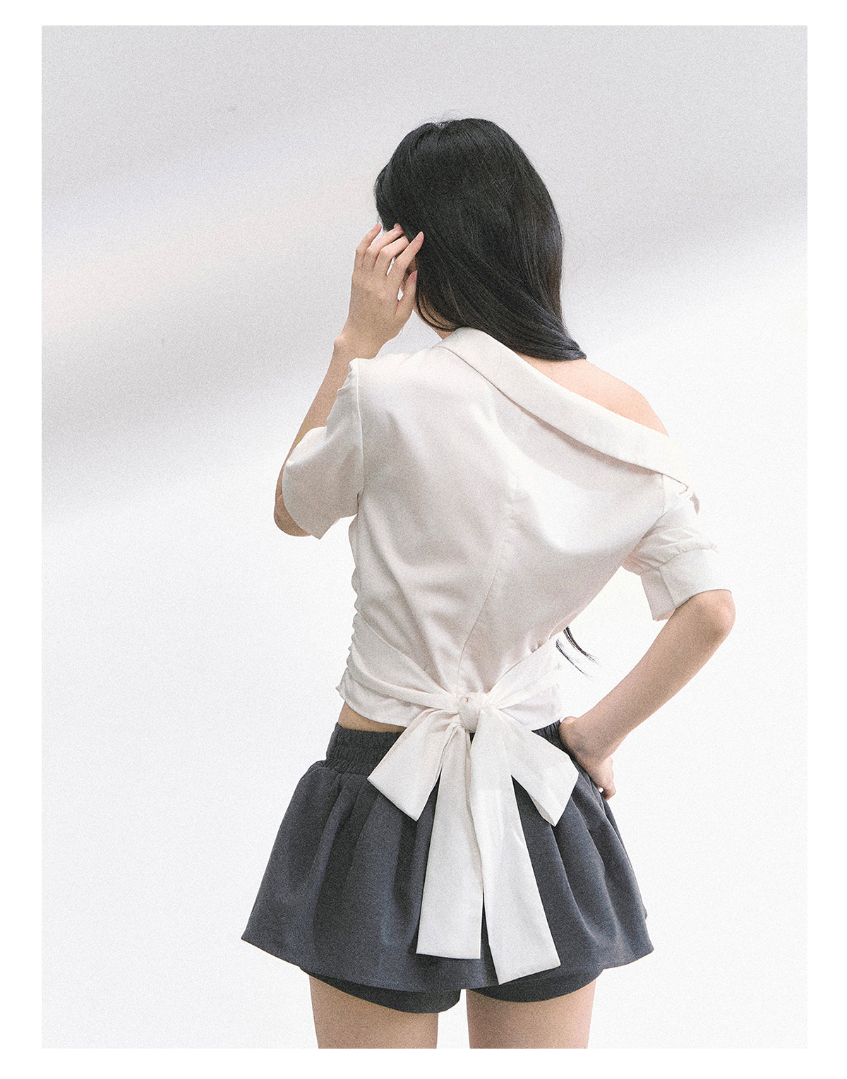 SHAOYEYAN French Off-Shoulder Blouse