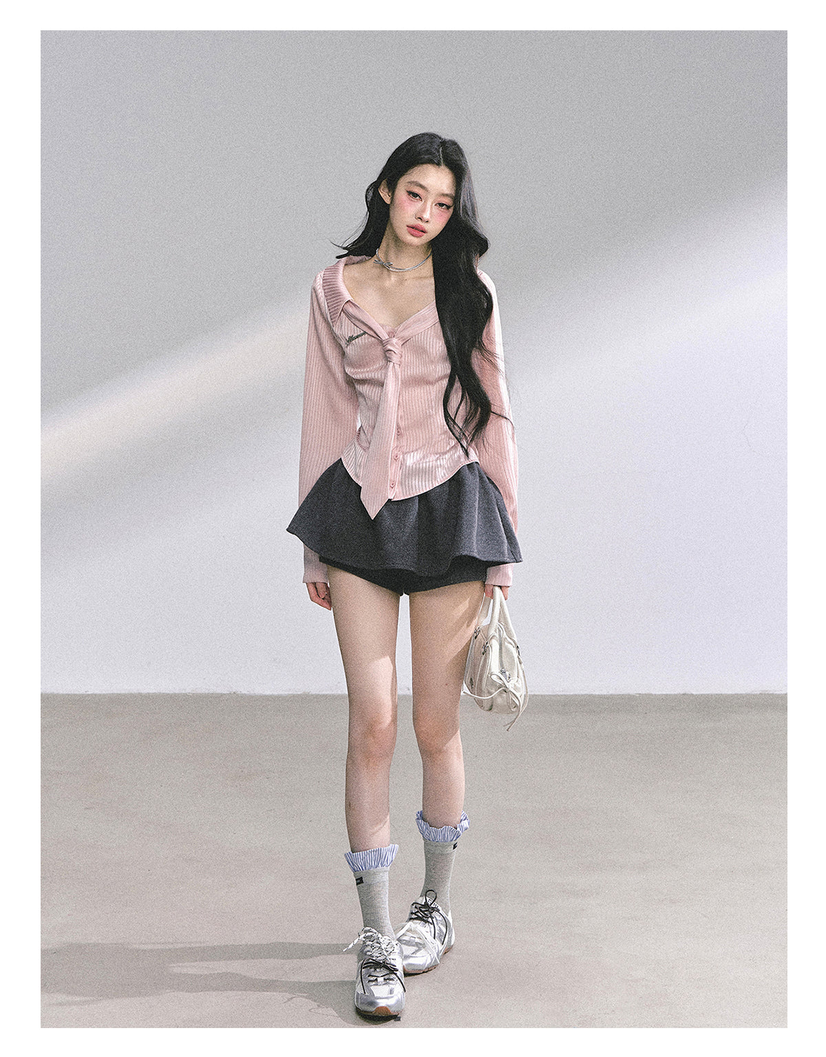 SHAOYEYAN Pink Polo Stripe Shirt