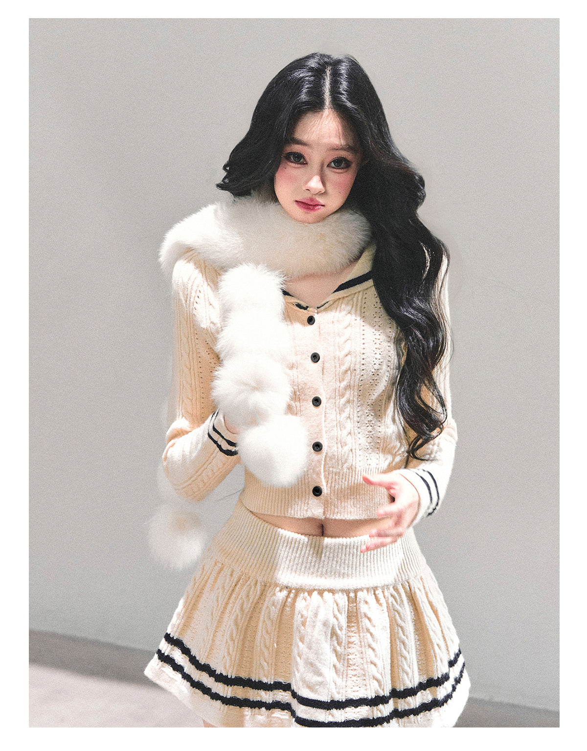 ShaoYeYan Evening Wind Whisper French Knit Set