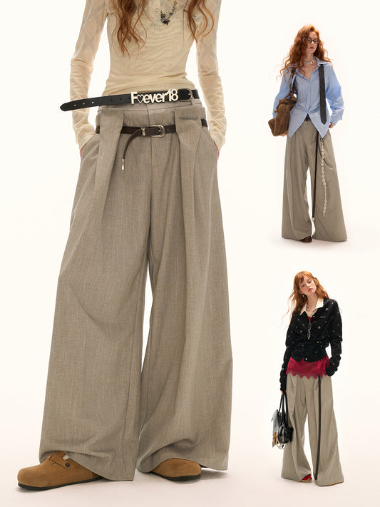 MAMC Double-Waist Plaid Trousers