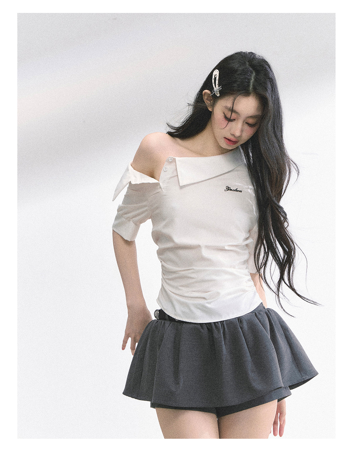 SHAOYEYAN French Off-Shoulder Blouse