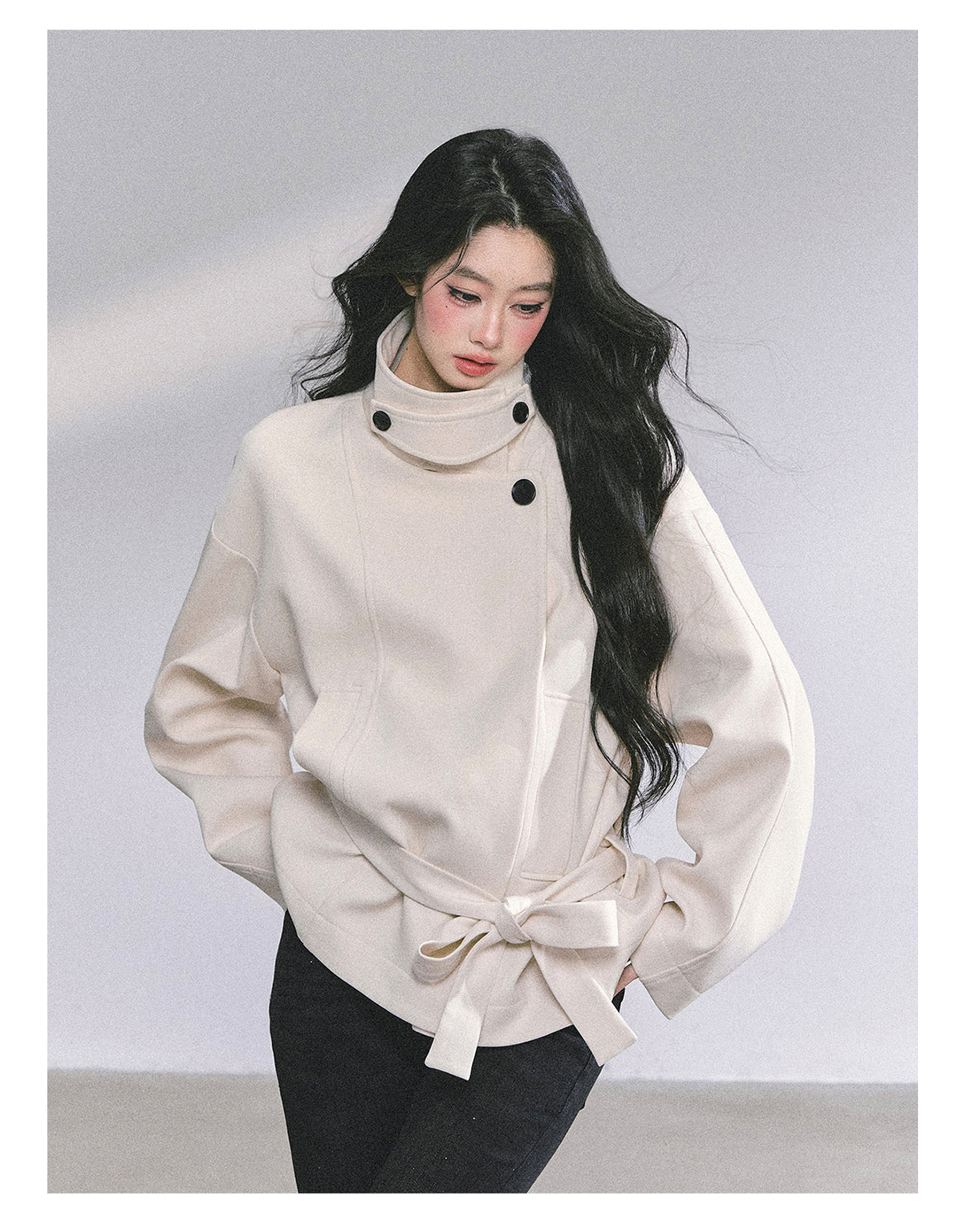 ShaoYeYan First Snow Melting Encounter French Style Stand Collar Coat