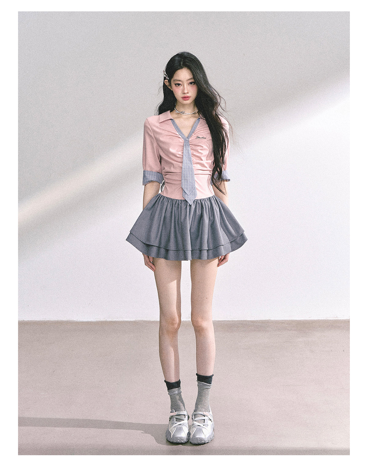 SHAOYEYAN London-inspired Plaid Puff Dress