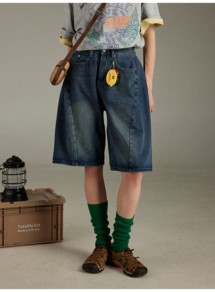 Lulugray Vintage Washed Denim Shorts
