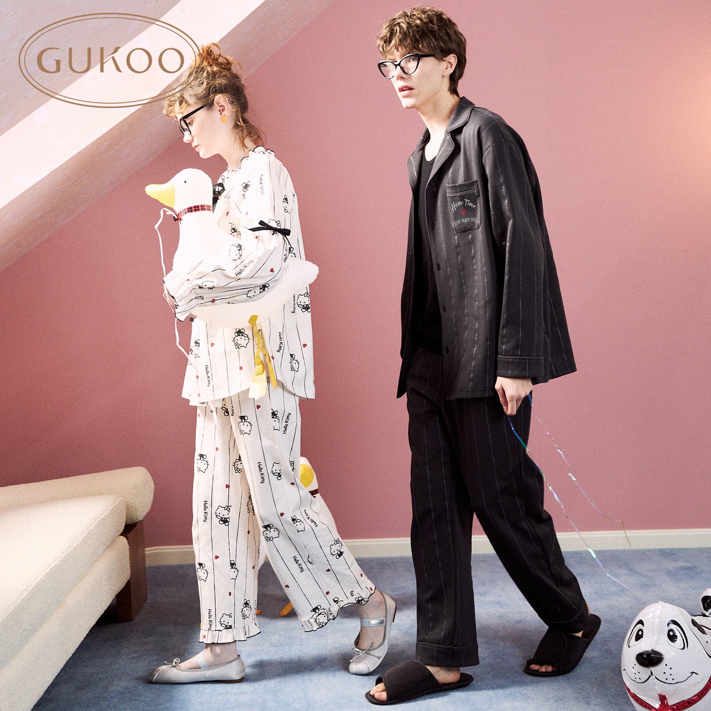 Gukoo Hello Kitty Couples' Sleepwear Set