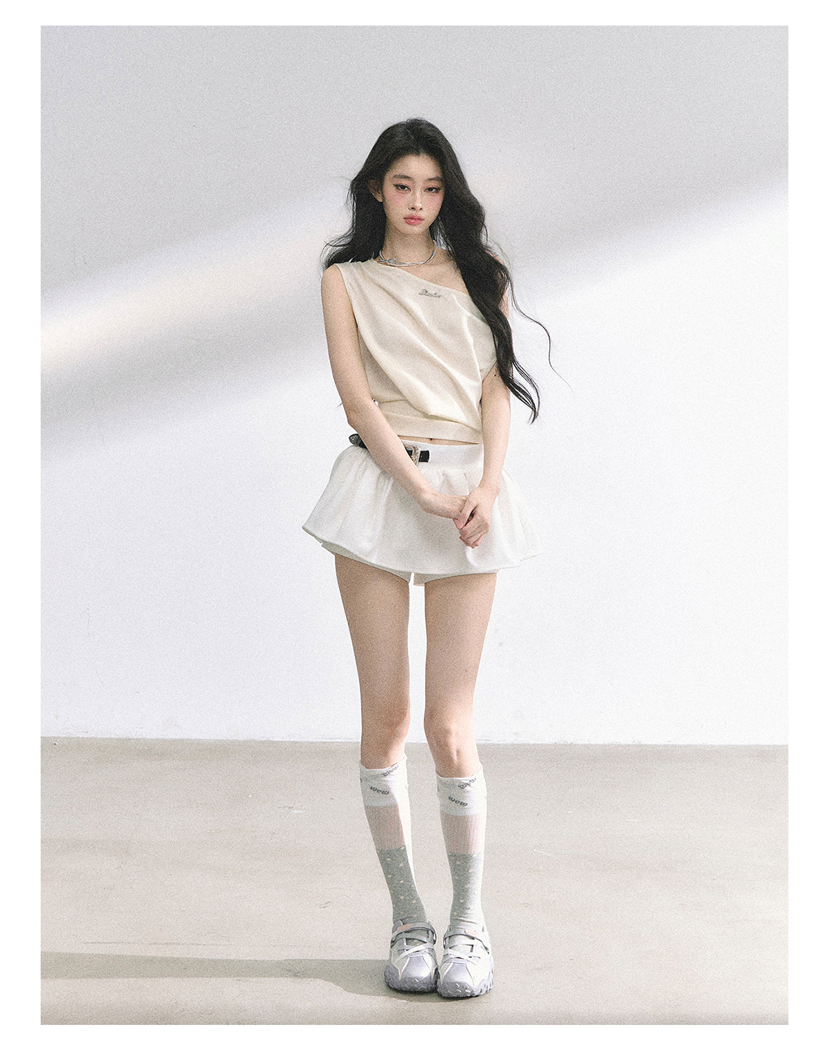 SHAOYEYAN Korean Off-Shoulder Crop Top