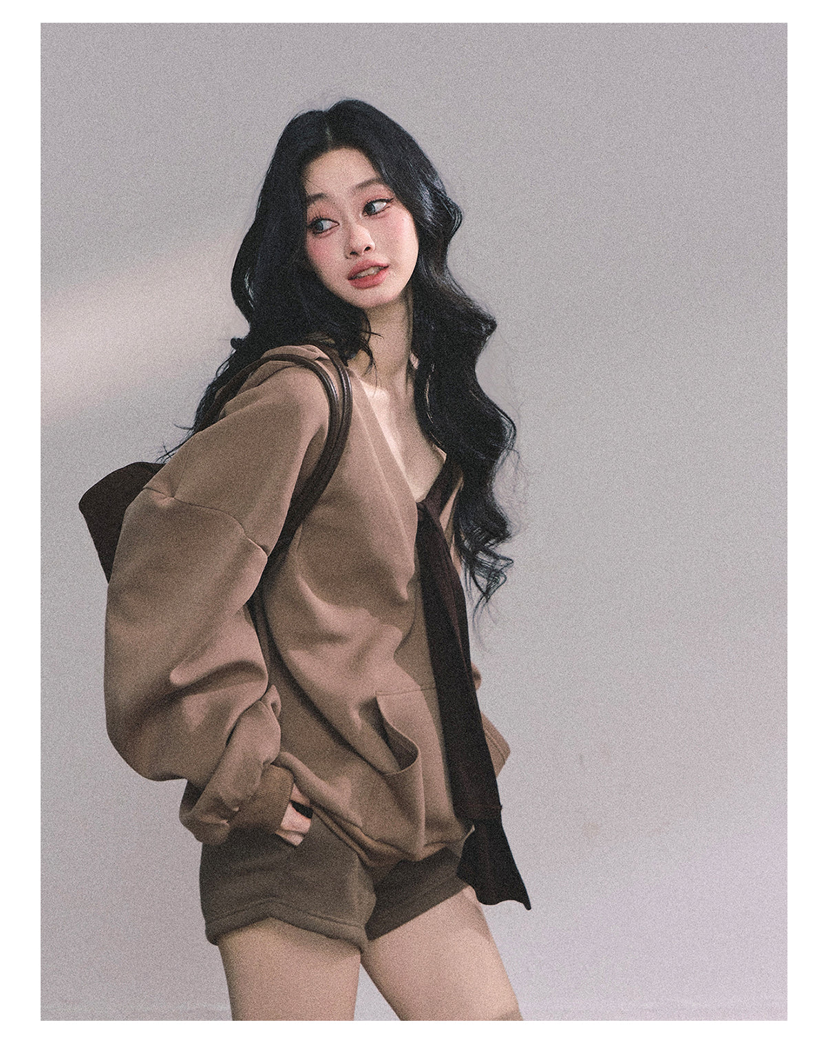 ShaoYeYan Autumn Leaves Riverside Casual Hoodie Set