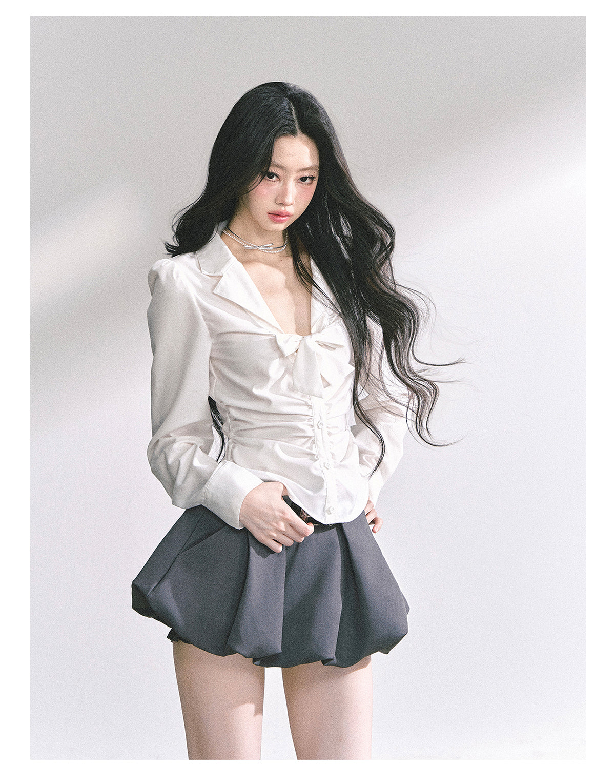 SHAOYEYAN French Bow V-Neck Blouse
