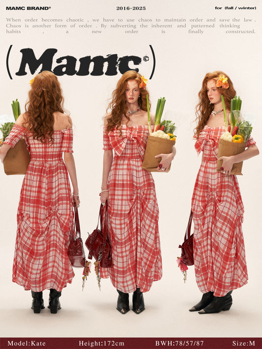 MAMC Plaid Bow Tie Dress