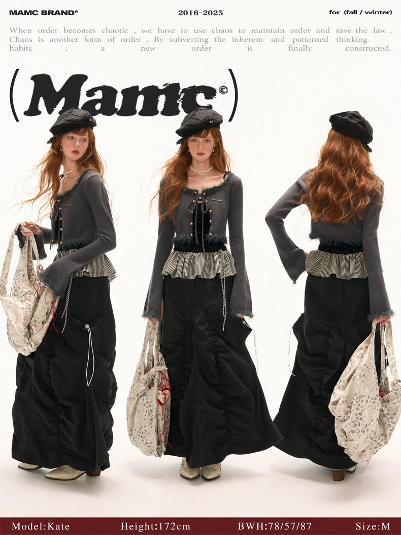 MAMC Square Neck Cropped Cardigan