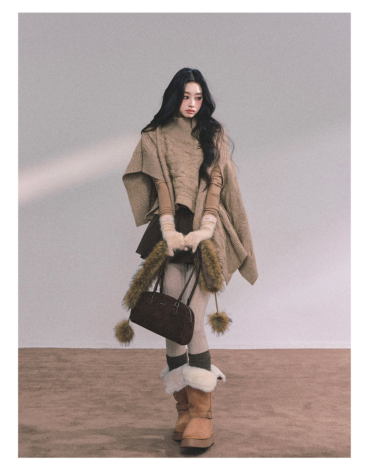 ShaoYeYan British Muse Loose Fit Knit Cape Sweater