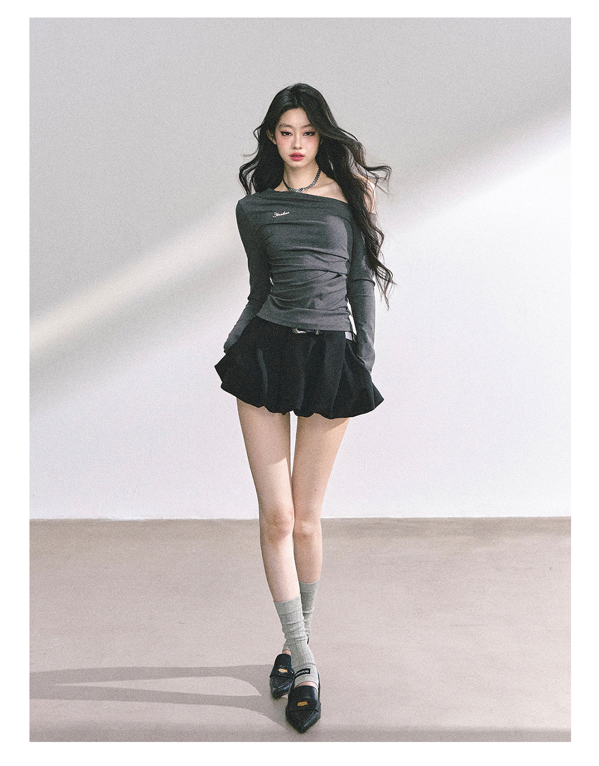 SHAOYEYAN American Style Off-Shoulder Tee
