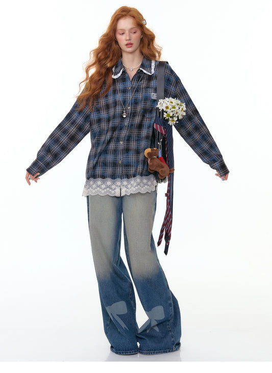 ZiziFei "Retro Sweetheart" Lace Trim Shirt